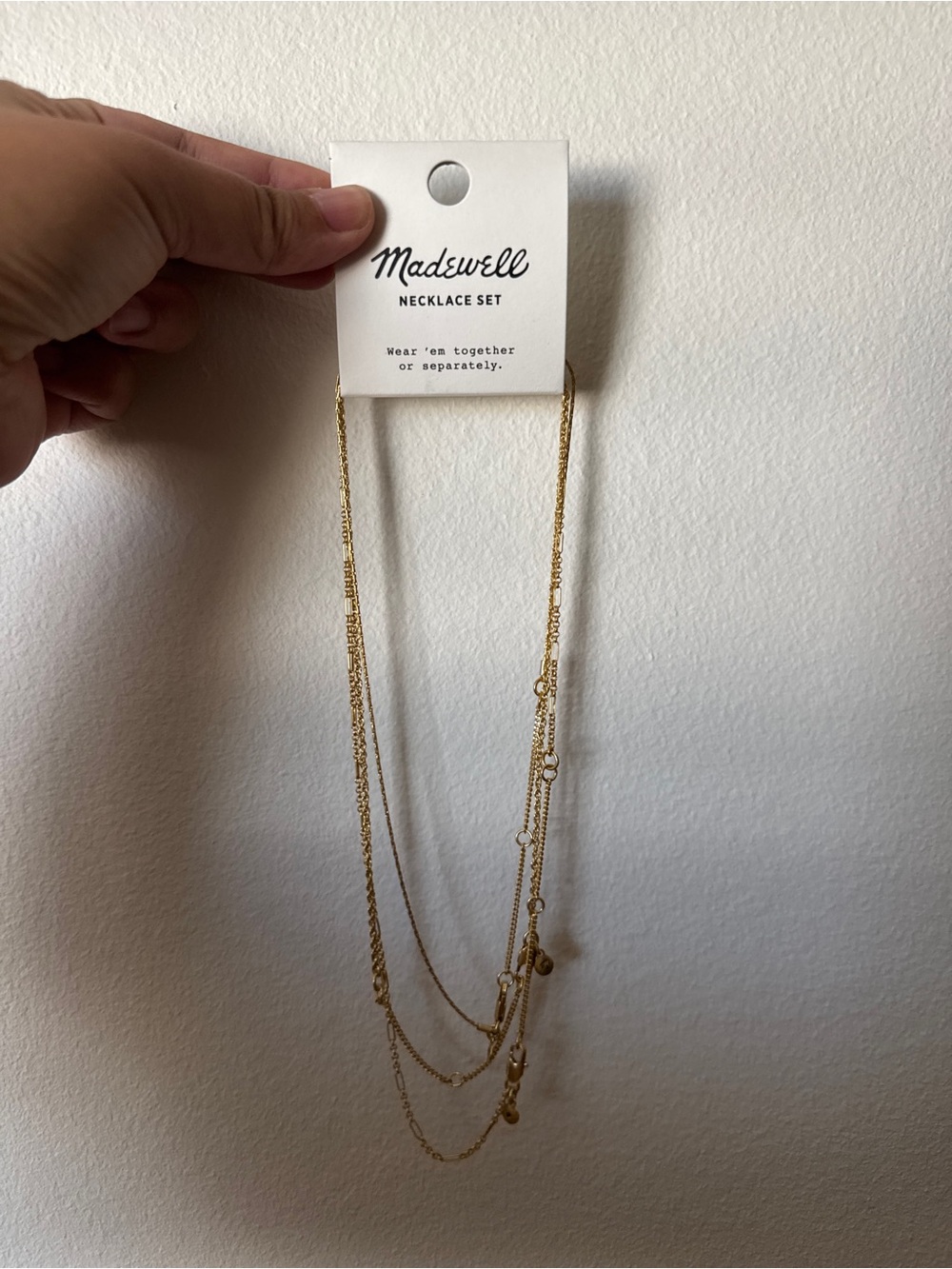 Madewell Gold Layered Necklace Set - Delicate Multi-Strand Jewelry